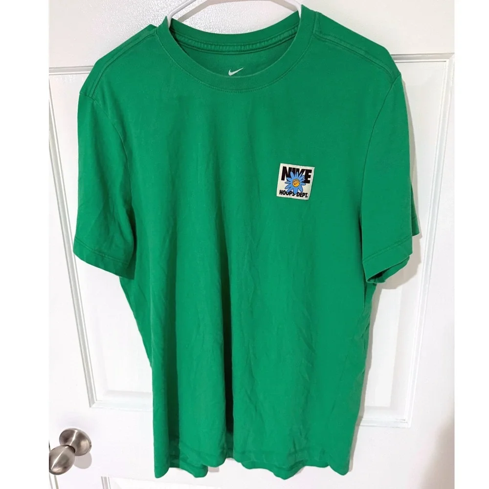 Nike Hoops Dept Just Do It Graphic T-Shirt Green Dri-FIT Womens Large